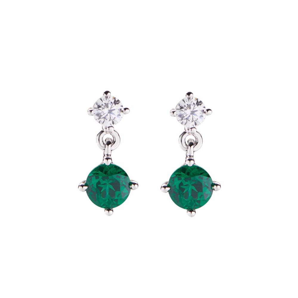 Amen Orecchini Argento Cristallo Verde e Zircone