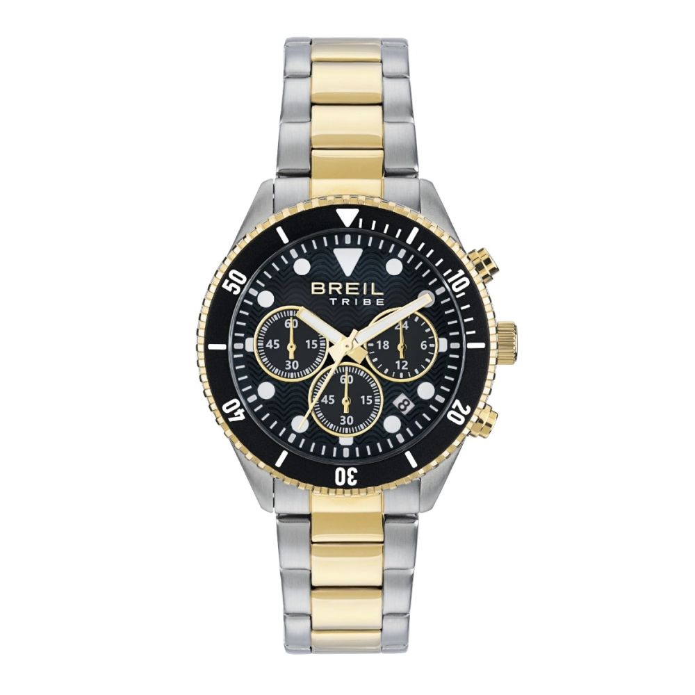 Breil Cronografo Acciaio Bicolore Quadrante Nero Overhand