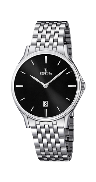 Festina Orologio Uomo Acciaio Silver Solo Tempo Nero