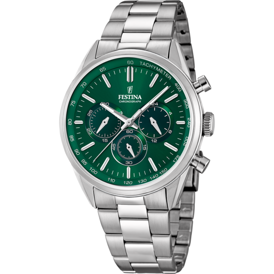 Festina Orologio Cronografo Acciaio Quadrante Verde