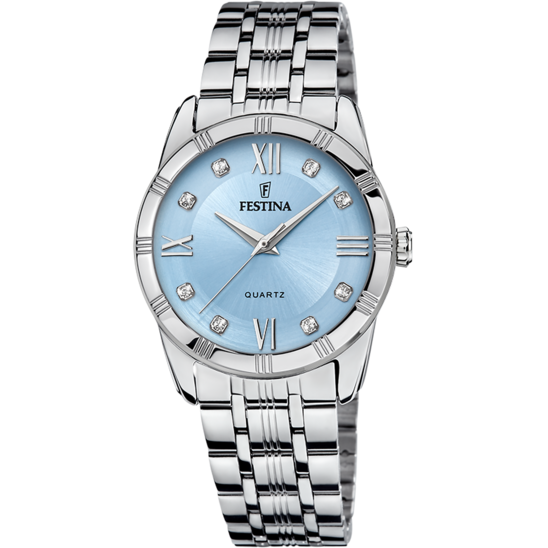 Festina Orologio Acciaio Solo tempo Donna Quadrante Azzurro
