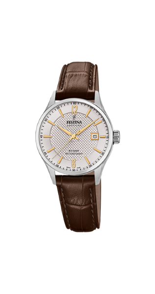 Festina Orologio Donna Acciaio Swiss Made Solo Tempo Pelle Marrone