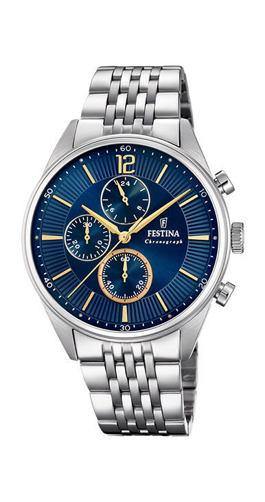 Festina Orologio Cronografo Uomo Acciaio Quadrante Blu