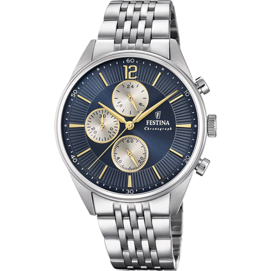 Festina Orologio Acciaio Cronografo Uomo Quadrante Blu