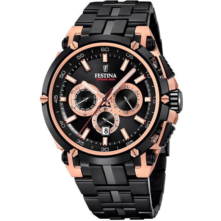 Festina Orologio Uomo Acciaio Brunito Cronografo Chrono Bike