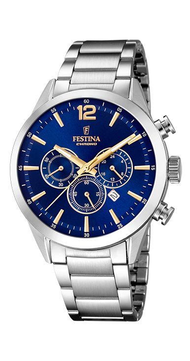Festina Orologio Uomo Cronografo Acciaio Quadrante Blu
