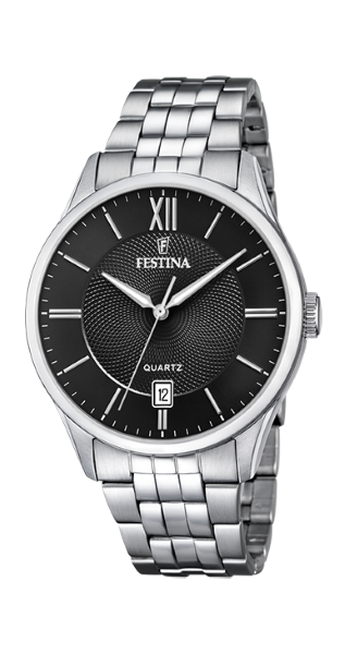 Festina Orologio Uomo Acciaio Solo Tempo Quadrante Nero