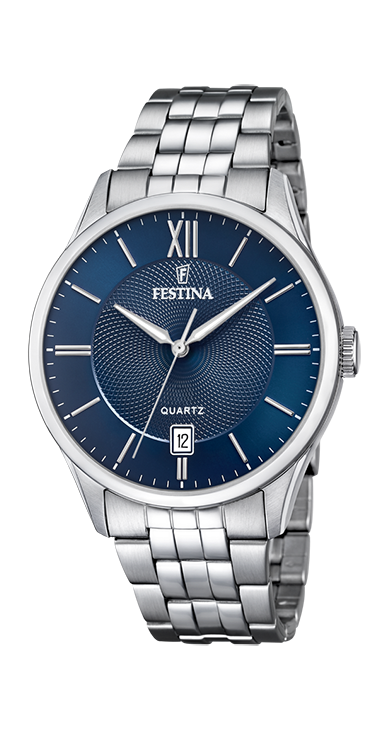 Festina Orologio Uomo Solo Tempo Acciaio Quadrante Blu