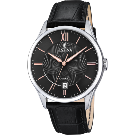 Festina Orologio Acciaio Solo Tempo Quadrante Nero