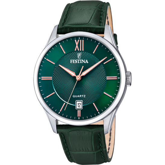 Festina Orologio Acciaio Solo Tempo Quadrante Verde