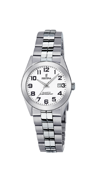 Festina Orologio Donna Acciaio Solo Tempo Quadrante Silver