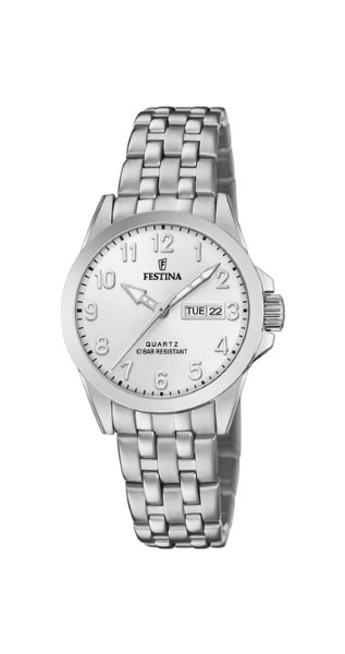 Festina Orologio Donna Acciaio Solo Tempo Quadrante Silver