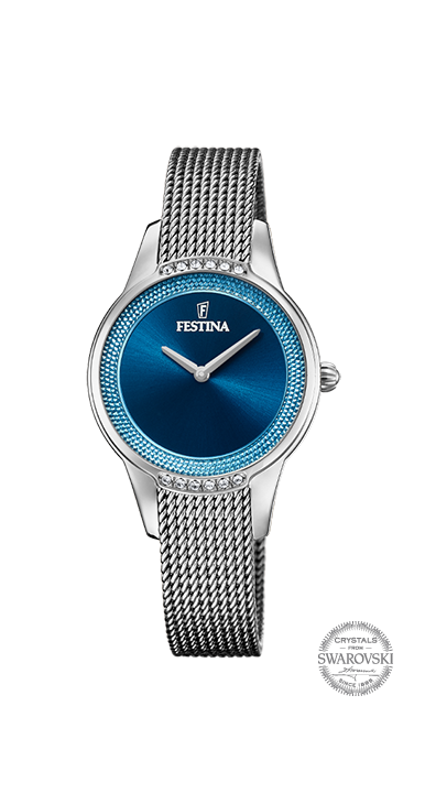 Festina Orologio Donna Solo Tempo Acciaio Quadrante Blu