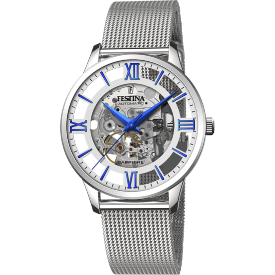 Festina Orologio Uomo Acciaio Silver Meccanico Skeleton