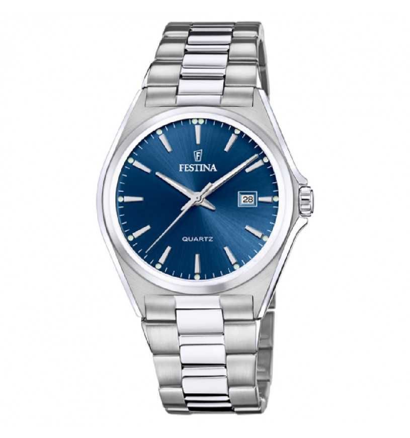 Festina Solo Tempo Uomo Acciaio Quadrante Blu