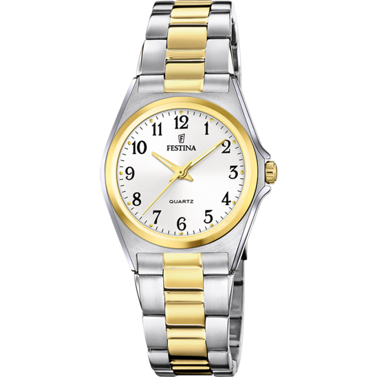 Festina Orologio Acciaio Bicolore Solo tempo Donna Quadrante Bianco