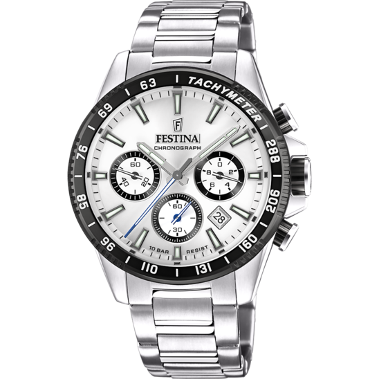 Festina Orologio Cronografo Uomo Acciaio Quadrante Bianco