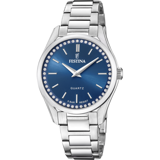 Festina Orologio Donna Solo Tempo Acciaio Azzurro