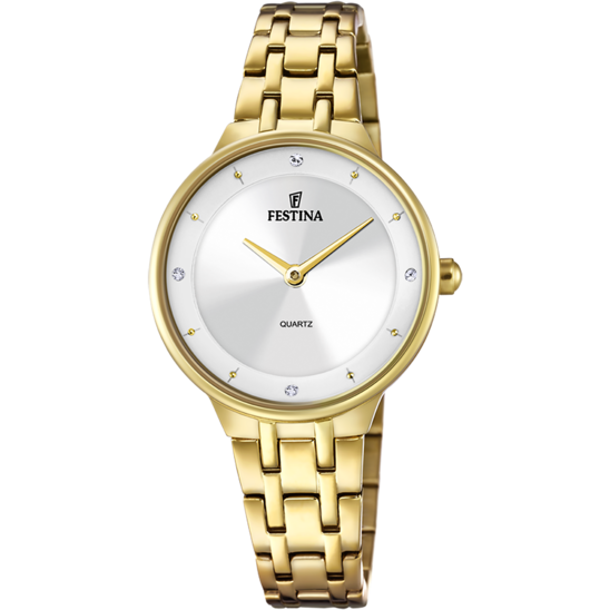 Festina Orologio Acciaio Gold Solo tempo Donna Quadrante Silver