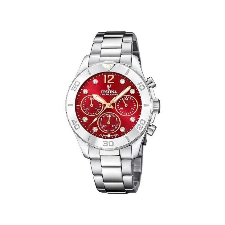 Festina Cronografo Donna Acciaio Quadrante Bordeaux