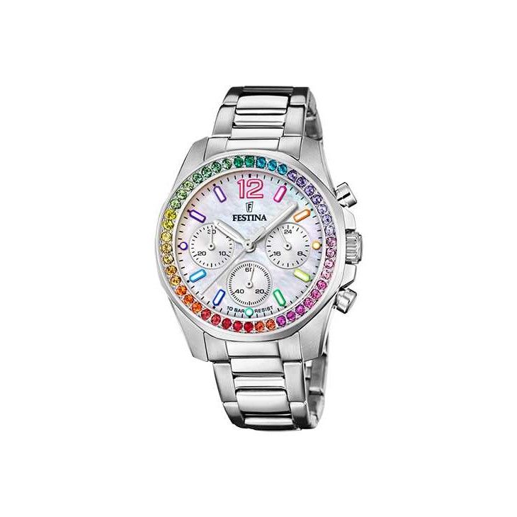 Festina Cronografo Donna Acciaio Quadrante Silver