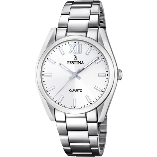 Festina Orologio Solo Tempo Donna Acciaio Quadrante Bianco