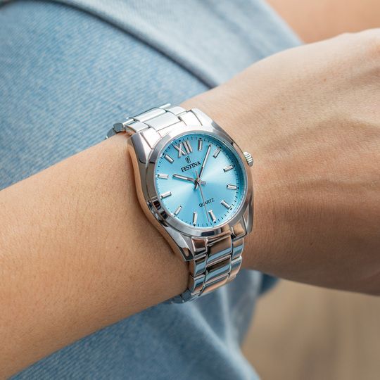 Festina Orologio Solo Tempo Donna Acciaio Quadrante Celeste