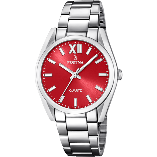 Festina Orologio Acciaio Solo tempo Donna Quadrante Rosso