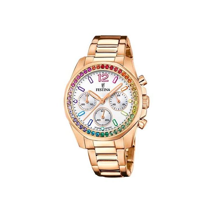 Festina Cronografo Donna Acciaio Rosè Quadrante Silver