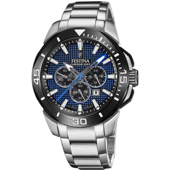 Festina Orologio Acciaio Cronografo Uomo Quadrante Azzurro