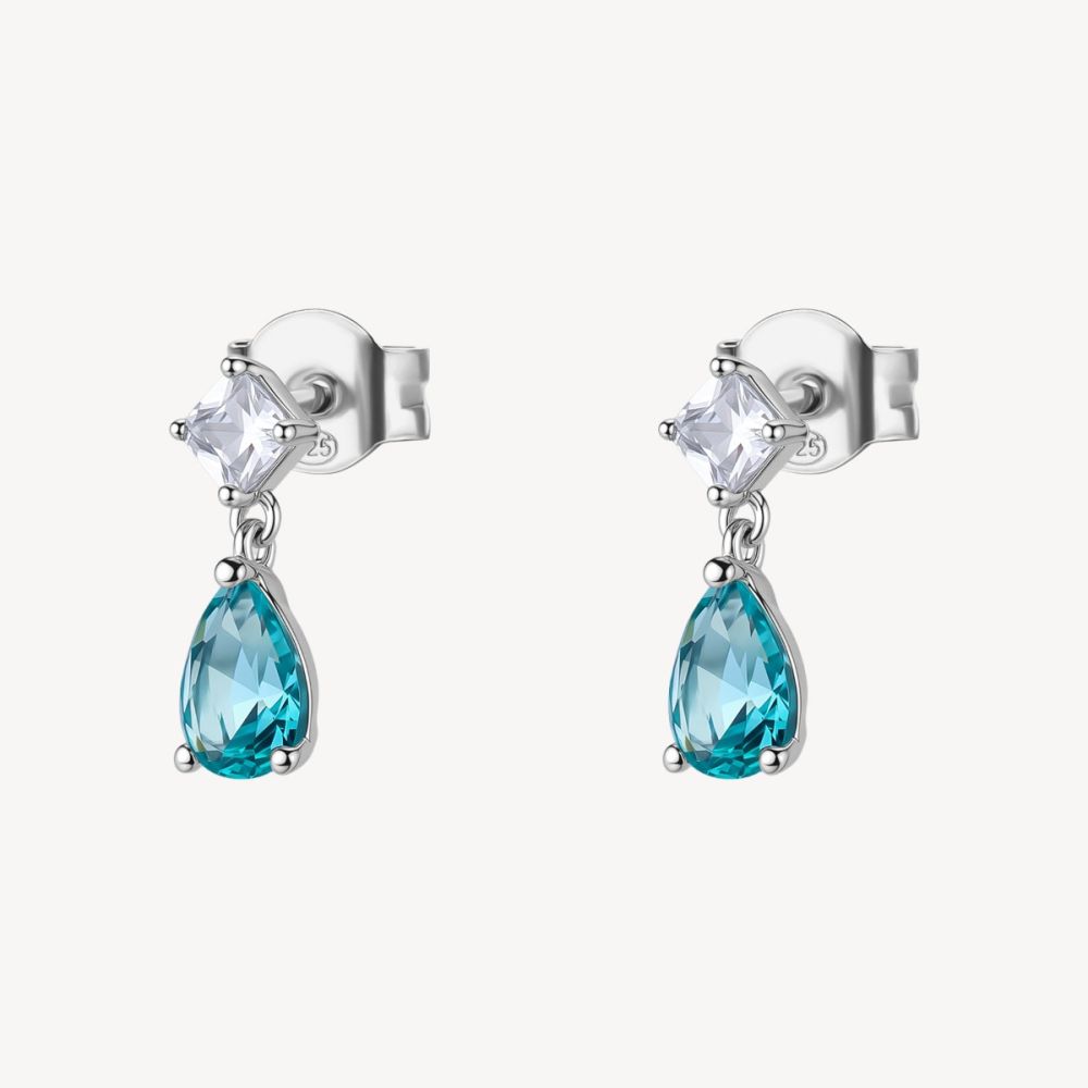 Brosway Orecchini Argento Zirconi Bianchi e Paraiba Fancy