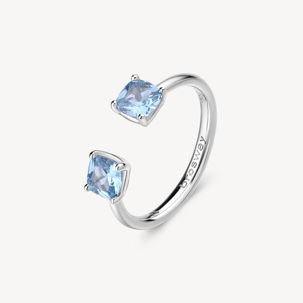 Brosway Anello Regolabile Argento Zirconi Sapphire Fancy