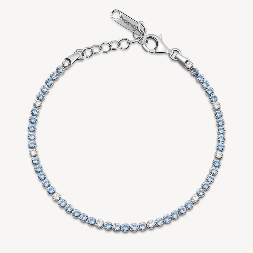 Brosway Tennis Argento Zirconi Celesti e Bianchi Fancy