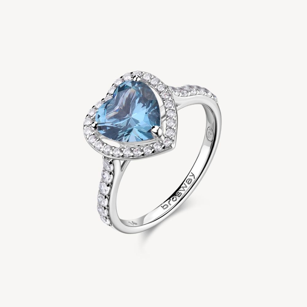Brosway Anello Argento Cuore Zaffiro Fancy