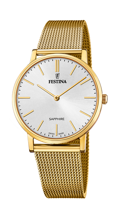 Festina Orologio Uomo Solo Tempo Swiss Made Gold