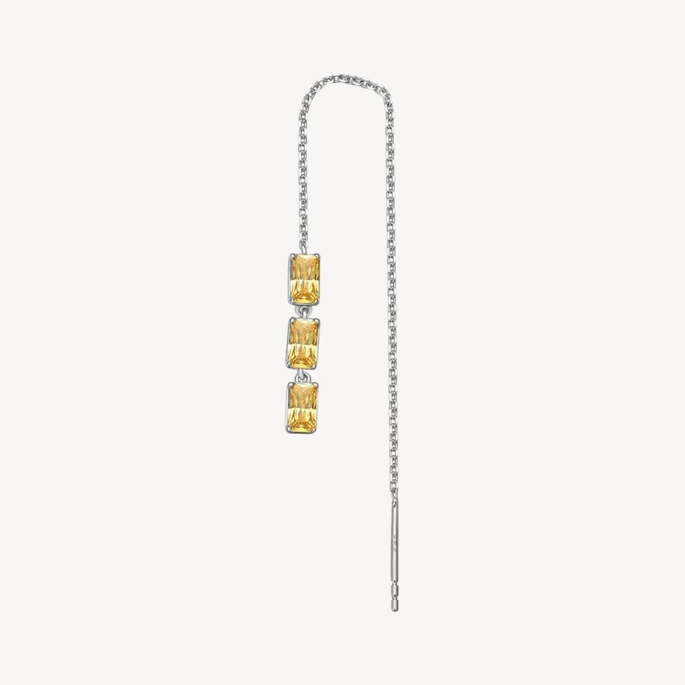 Brosway Mono Orecchino Saliscendi Argento Giallo Fancy