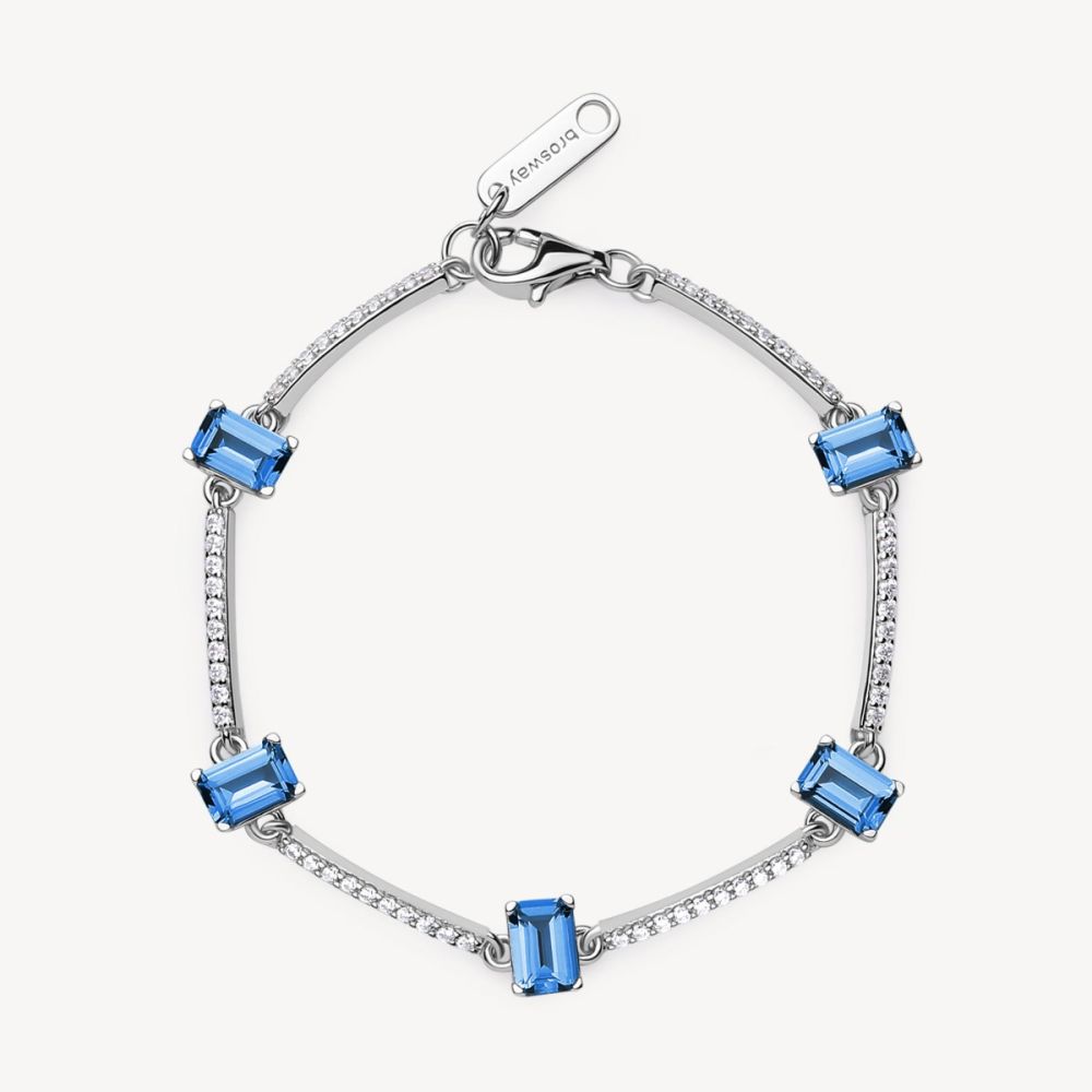 Brosway Bracciale Argento Baguette Cubic Sapphire Fancy