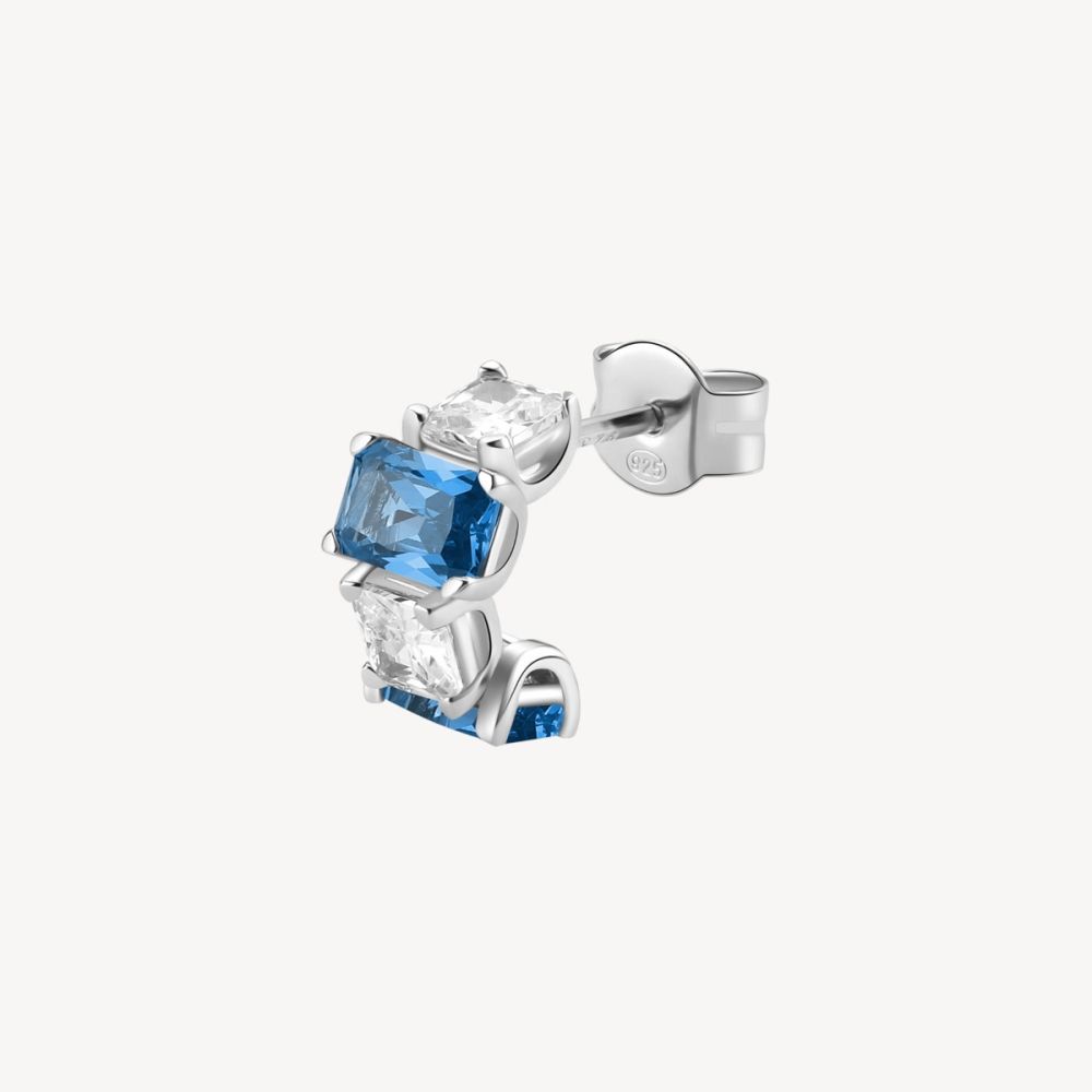 Brosway Orecchino Argento Square Cubic Sapphire Fancy