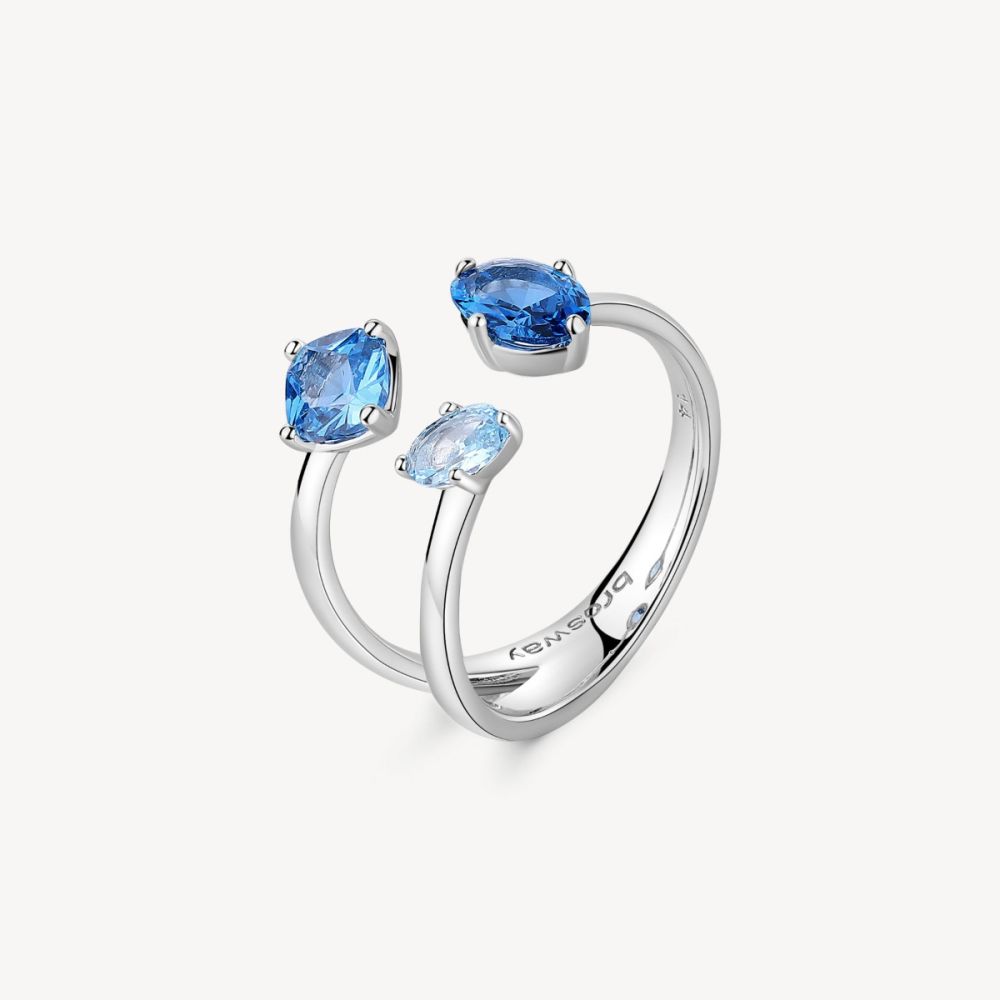 Brosway Anello Regolabile Argento Cubic Sapphire Fancy