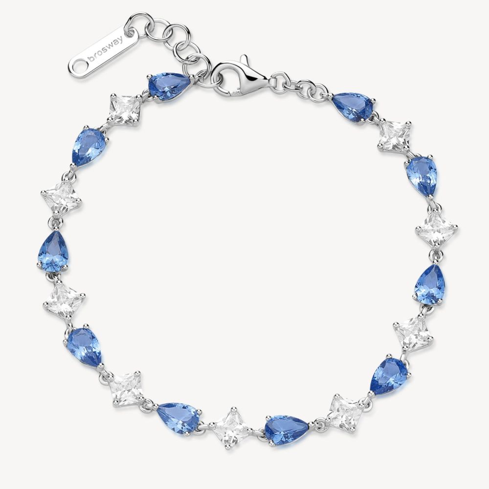 Brosway Bracciale Argento Cristalli Sapphire e Bianchi Fancy