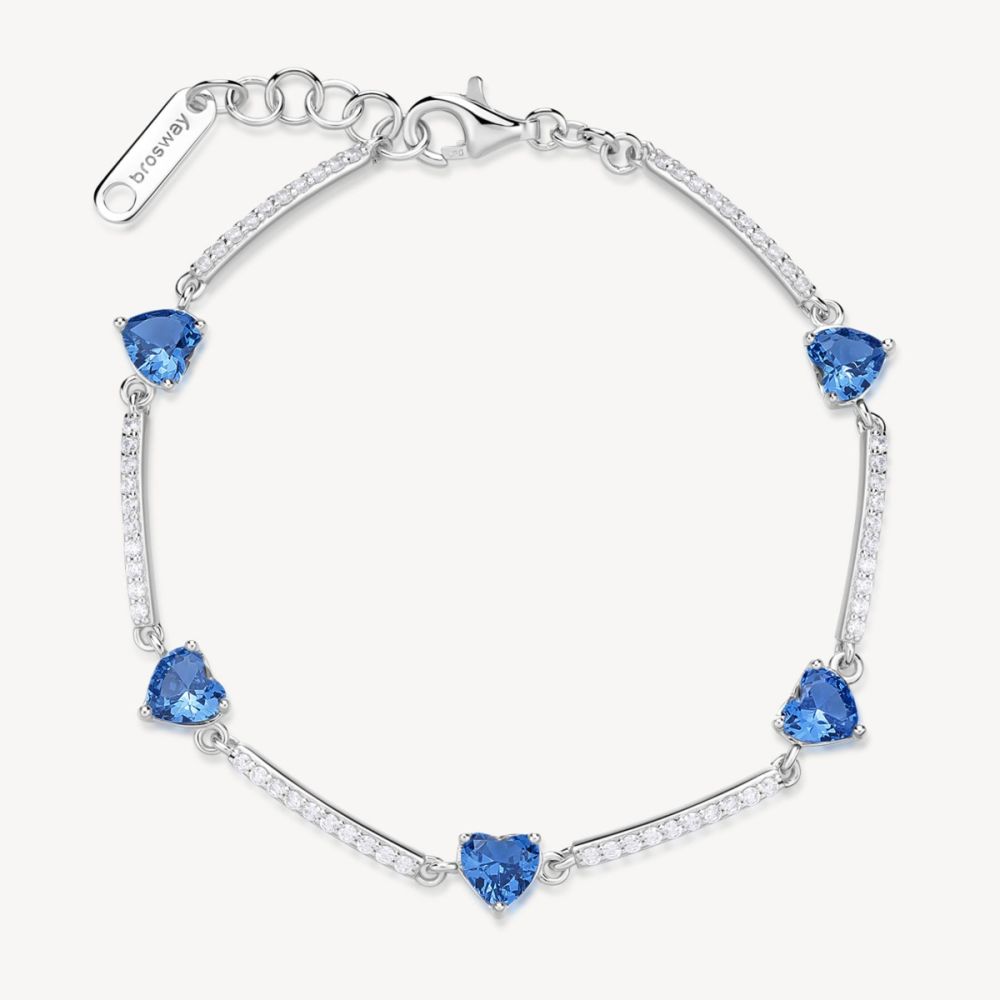 Brosway Tennis Argento Cuori Sapphire Fancy