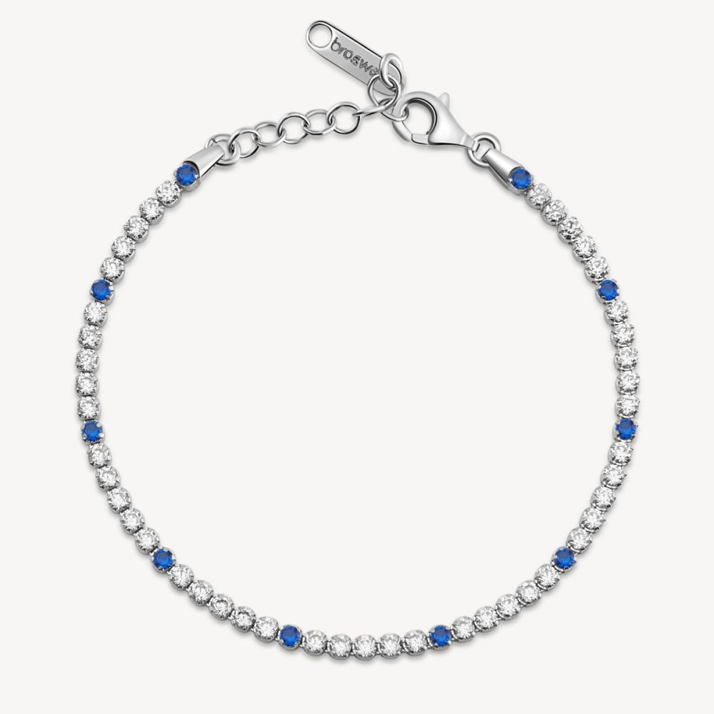 Brosway Tennis Argento Zirconi Bianchi e Blu Fancy