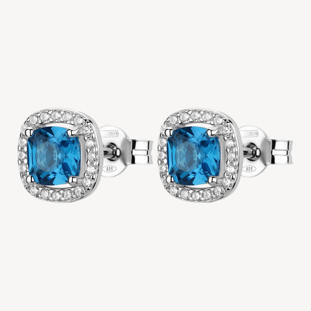 Brosway Orecchini Argento Zircone Zaffiro Fancy