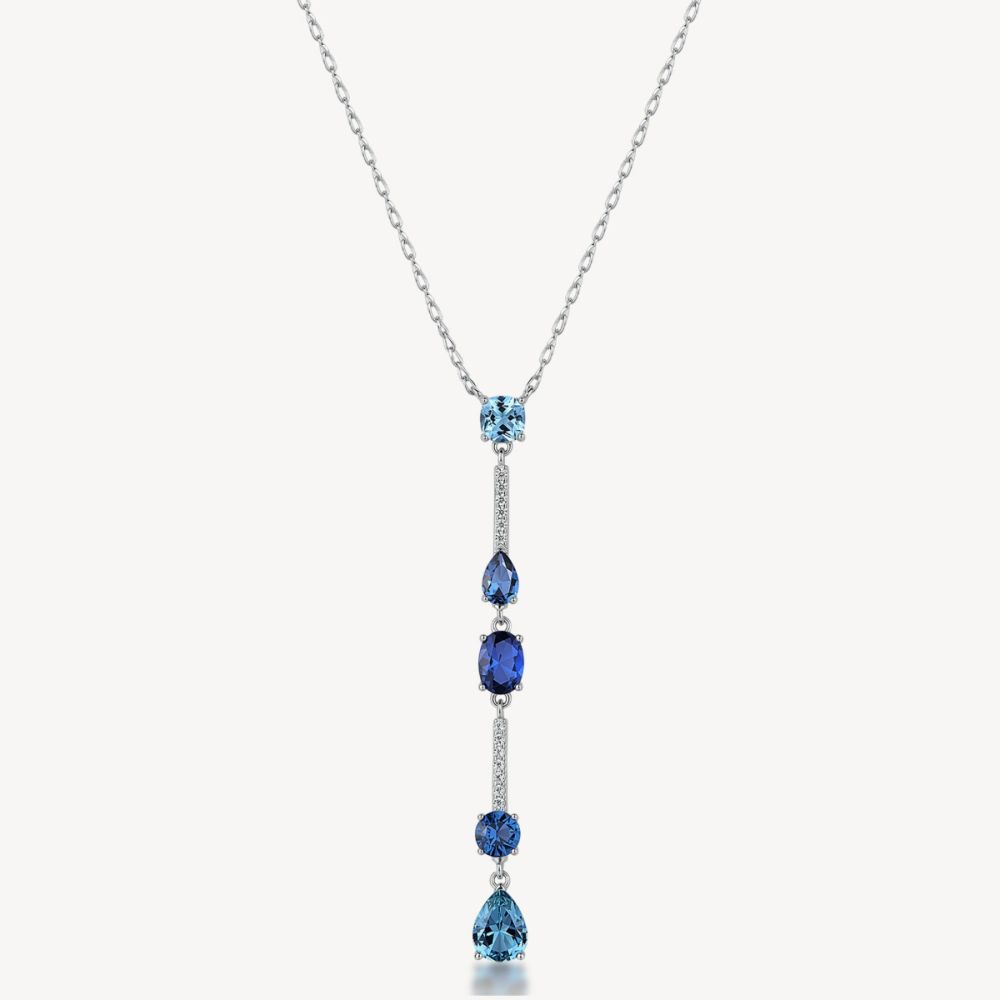 Brosway Collana Argento Cristalli Zaffiro e Bianchi Fancy