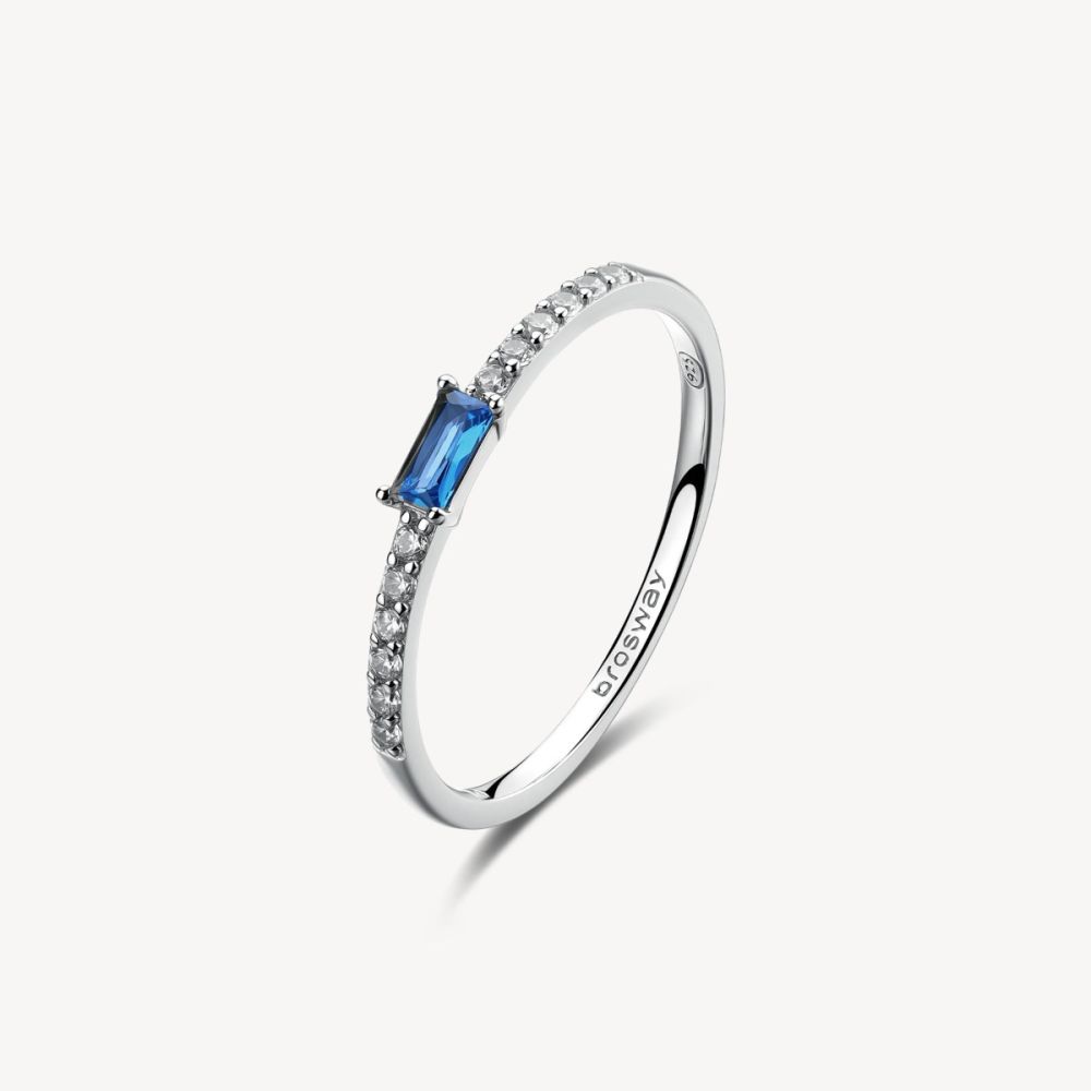 Brosway Anello Argento Zircone Zaffiro Fancy