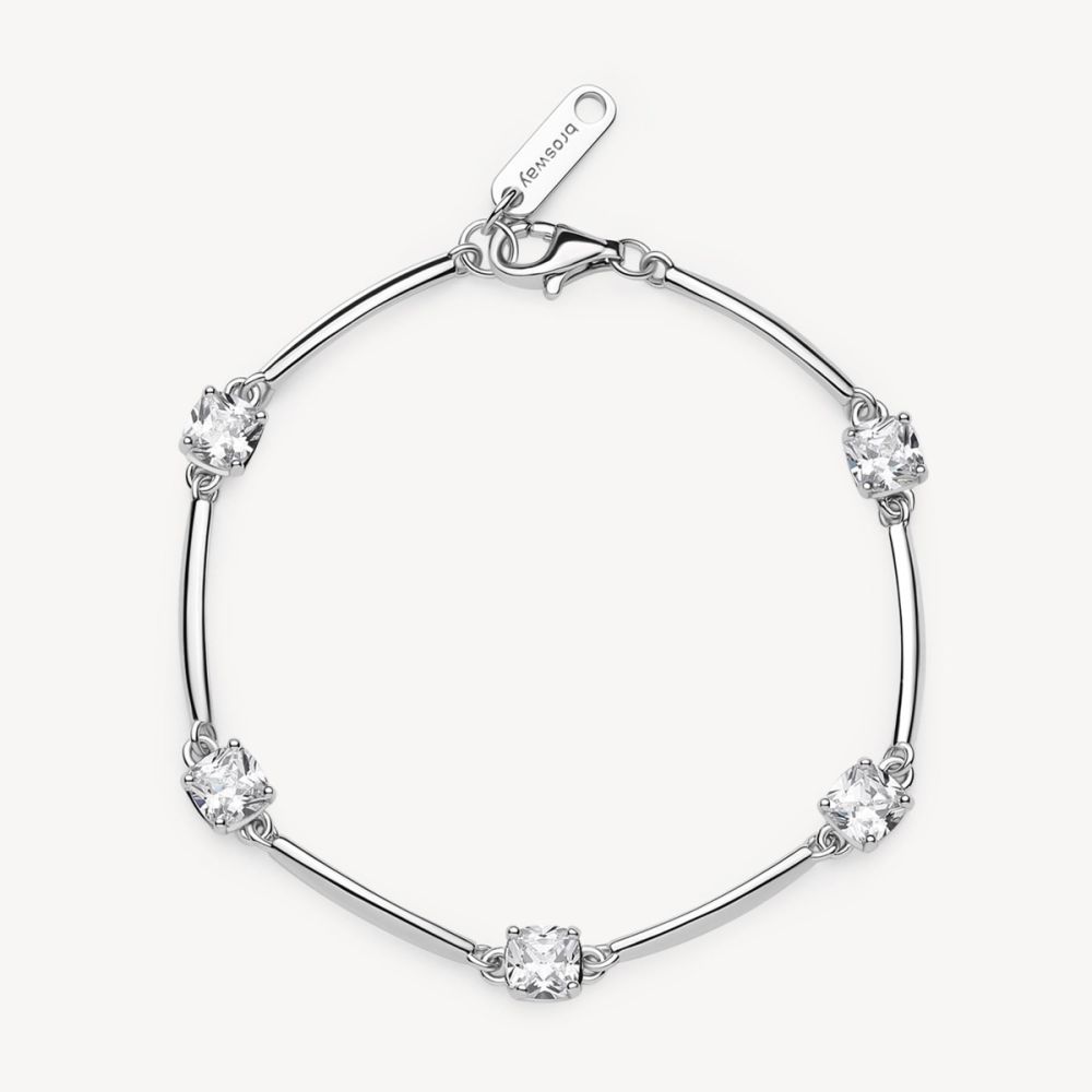 Brosway Bracciale Argento Cushion Cubic White Fancy