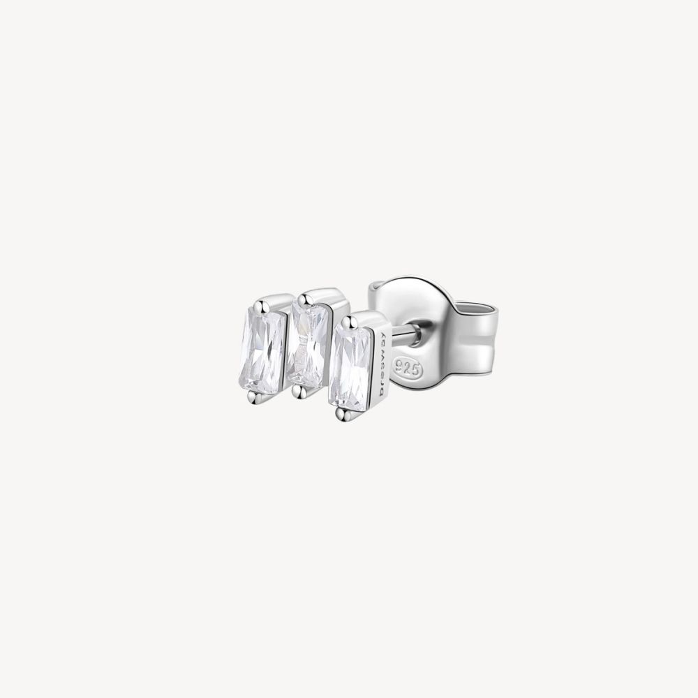 Brosway Orecchino Argento Baguette Cubic White Fancy