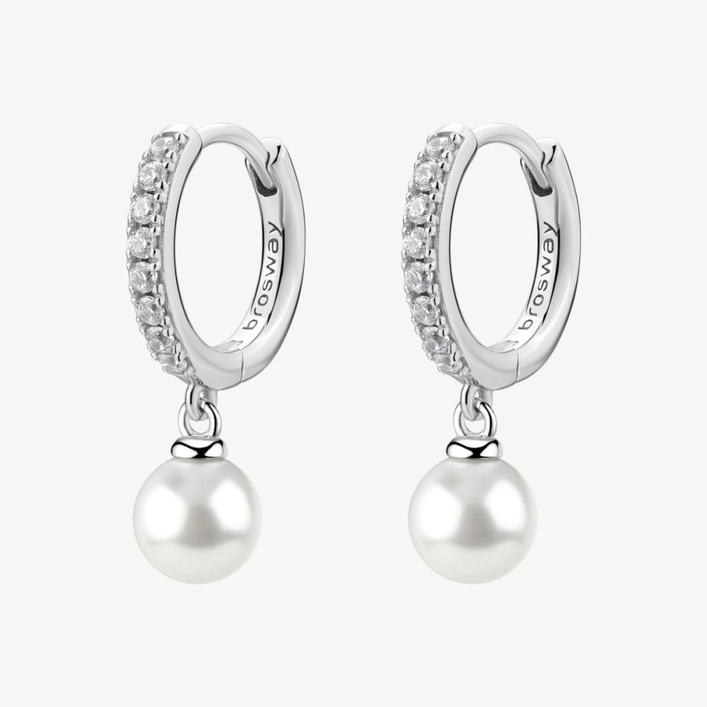 Brosway Cerchi Argento con Perla Bianca Fancy