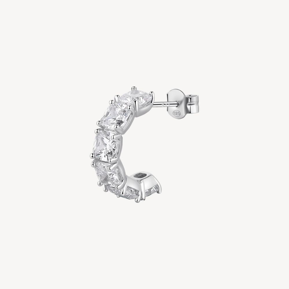 Brosway Orecchino Argento Cushion Cubic White Fancy