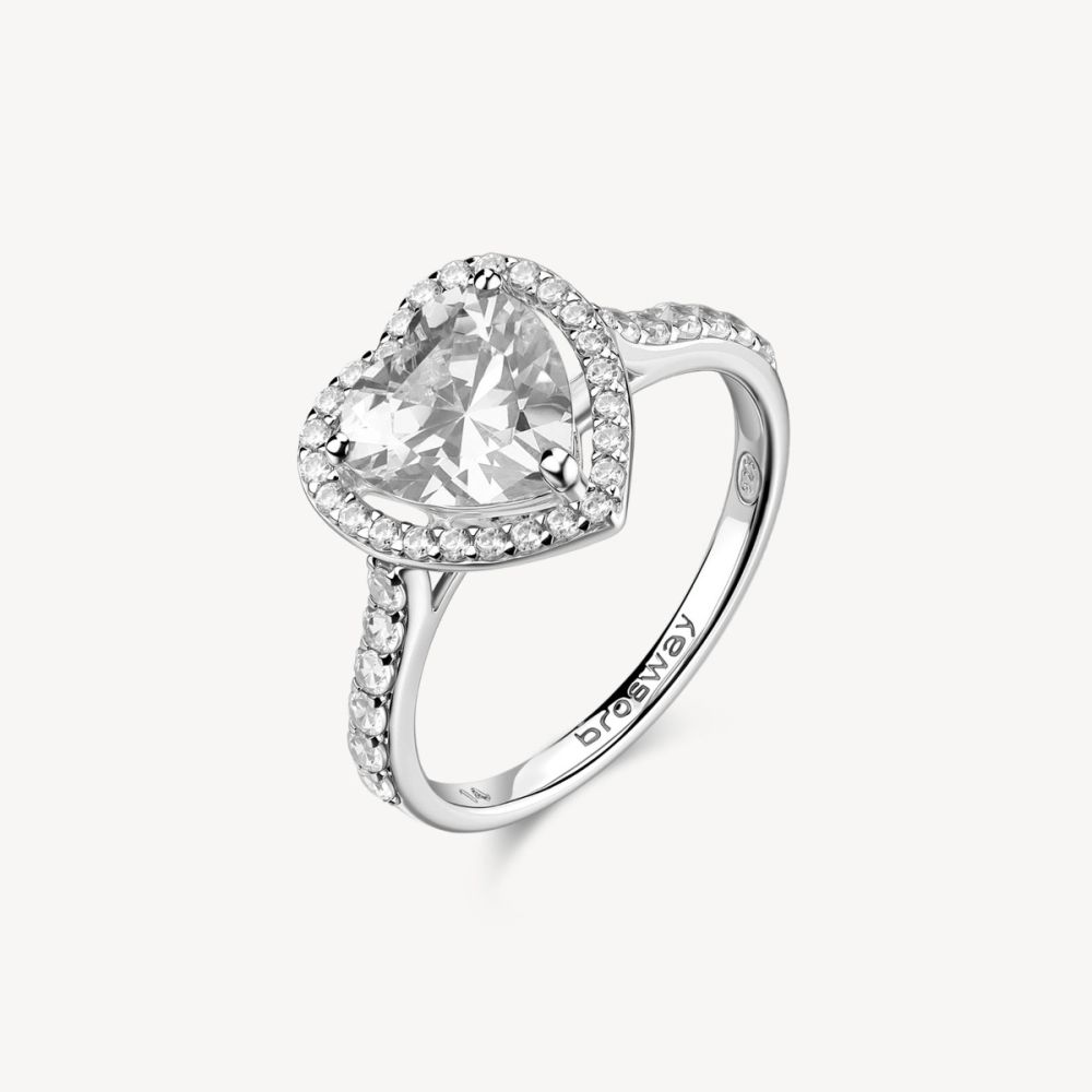 Brosway Anello Argento Cuore Bianco Fancy